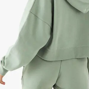 Smooth Finish Women Plain <b>Hoodie</b> For Daily Use With Ribbed Hem Cheap Rate With <b>Cropped</b> Design With <b>Zip</b> Up Closure & Custom Logo - Product Image 6