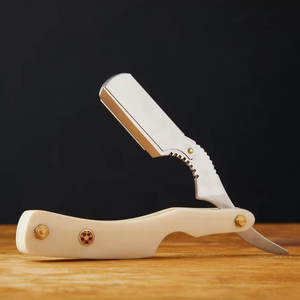 Rasoirs à doigts de barbier droits lame en acier inoxydable modifiable en différentes couleurs prix de gros - Product Image 3