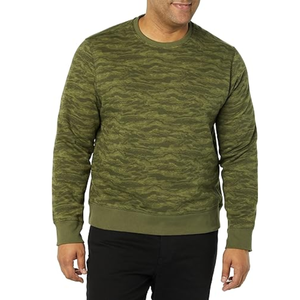 Sweat-shirt ample à col rond de couleur unie et à manches longues pour hommes pulls en tissu imprimé d'usine personnalisés pour le commerce extérieur - Product Image 1