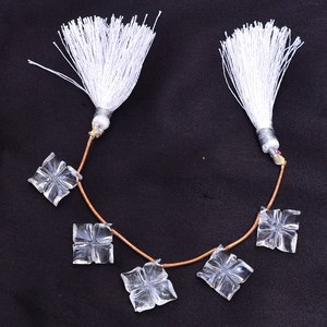 Cuentas cuadradas de cuarzo cristalino AAA de 12x12 mm, piedra preciosa semipreciosa de cuarzo cristalino natural, cuentas talladas sueltas para la fabricación de joyería. - Product Image 1