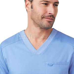 Conjunto de Uniformes Médicos con Cuello en V y Bolsillos, Uniforme de Hospital Unisex para Personal de Enfermería, Médicos y Trabajadores de la Salud, Logotipo Personalizado OEM - Product Image 3