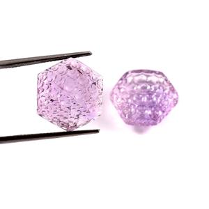 Fait à la main de la meilleure taille naturelle ovale coupe améthyste pierre précieuse miel peigne pierre sculptée belle forme personnalisée pour l'utilisation de bijoux - Product Image 3