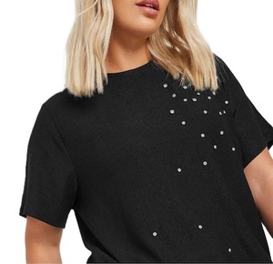 OEM fábrica al por mayor 2025 mujeres transpirable cómodo Color sólido cuello redondo secado rápido Anti retráctil camisetas para mujeres - Product Image 4
