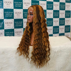 Perruques en cheveux humains vierges Remy vietnamiens à ondulation lâche longue et droite en gros, extensions de cheveux à dentelle transparente, abordables - Product Image 2