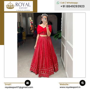 Fournisseur réputé vendant largement la Georgette élégante Lehenga Choli de conception moderne avec le travail de séquence et de broderie - Product Image 5