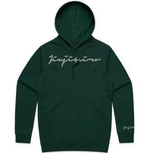 Sudadera con capucha Core Signature para hombre Forest Green Heavyweight Cotton Poly Blend Regular Fit aislado y cómodo para uso diario - Product Image 1