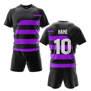 Factory Manufacturer Customized Breathable Rugby Uniforms Quick Dry Anti-UV 100% Polyester Latest Design for Unisex Adults - Product Image 2