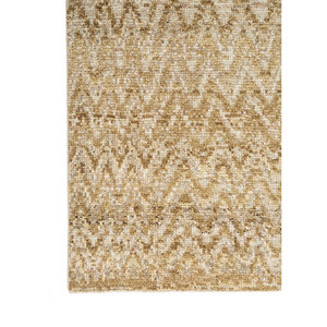 พรมขนสัตว์ถักมือขนาดใหญ่ AKWL-2026 สีเทียมเบจและสีน้ำตาล ลายเรขาคณิต สำหรับตกแต่งห้องนั่งเล่นวัยรุ่น - Product Image 4