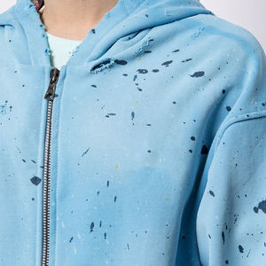 Sudadera de Invierno de Algodón 100% con Logotipo Personalizado al por Mayor, Unisex, Talla Grande, con Cierre, Estilo Desgastado en las Mangas, Transpirable para Hombre - Product Image 5