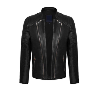 Veste tendance en cuir à manches longues pour hommes Vestes en cuir minces d'hiver respirantes Vestes en cuir à manches longues Vestes en cuir pour hommes OEM - Product Image 1
