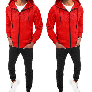 Ensemble de survêtements d'hiver écologiques grande taille pour hommes 100% coton polaire à manches longues vêtements de sport respirants solides - Product Image 3