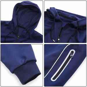 Jogger à capuche vierge avec logo personnalisé ensemble uni nouvelle mode couples vêtements de sport survêtement hommes 2 pièces ensembles de survêtements - Product Image 3