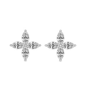 Hot Sale 18K White Gold Marquise Cut Diamond <b>Earrings</b> Classic <b>Fine</b> Jewelry Lab Grown HPHT CVD <b>Studs</b> GIA Certified For Unisex - Product Image 1