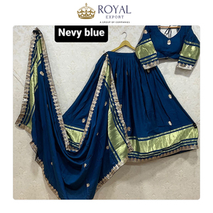 Vêtements de mariage de haute qualité, collection de vêtements indiens de créateurs, en modal, soie gajji avec travail de gota, lehenga choli pour femmes - Product Image 4