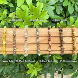 Handmade Beaded <b>Bracelets</b> Natural Crystal Chips <b>Stacking</b> Healing Gemstone Jewelry Stretchy Gemstone Chip Loose Gemstones - Product Image 4
