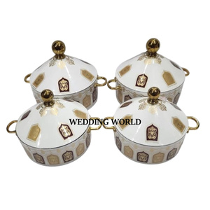 Réchaud alimentaire en métal finition or et noir, fournitures pour hôtels et restaurants, réchaud design en métal - Product Image 6