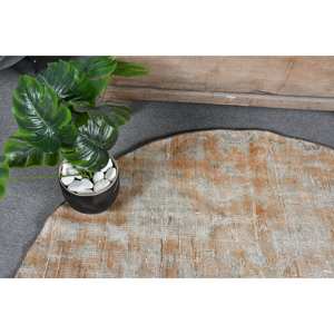 ขนสัตว์สีเบจสีส้มแนวชนบทขนาด4.8x4.8ฟุตพรมขนสัตว์ตุรกีงานเย็บปะดีไซน์สำหรับห้องนั่งเล่นโถงทางเดินรูปสี่เหลี่ยมผืนผ้าทำจากน้ำยาง - Product Image 5