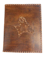 Carnet de notes personnalisé en cuir véritable grand format A5 avec pochette, style vintage antique, idéal pour offrir