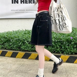 Pantalones cortos vaqueros de algodón 100% de alta calidad, pantalones cortos informales lisos Premium para mujer, nuevos pantalones vaqueros de gran tamaño para mujer - Product Image 6