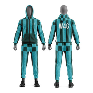 Survêtements sportifs personnalisés pour hommes, hiver, à capuche, grande taille, poids moyen, respirants, écologiques, appliqués, polyester/coton imprimé - Product Image 6