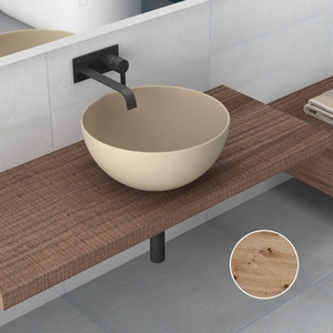 Easy Top 98x50x5cm Estante de baño de aglomerado con cara de melamina Anudado Color roble Accesorio para lavabo superior Empaquetado - Product Image 4