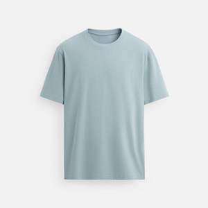 Camiseta Formal de Manga Corta con Cuello Redondo para Hombre BlanqWear, Ajuste Holgado, 100% Algodón Premium de 280g, Antibacteriana y de Secado Rápido - Product Image 1