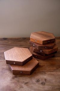 Sous-verres en bois d'acacia de haute qualité pour bureau de Table basse ronde avec sous-verres antidérapants pour décor de noël de bureau à domicile - Product Image 6