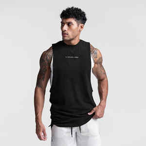 Camiseta sin mangas deportiva de verano de talla grande para hombre, Chaleco de punto transpirable de secado rápido con estampado de Color sólido para entrenamiento de gimnasio - Product Image 3
