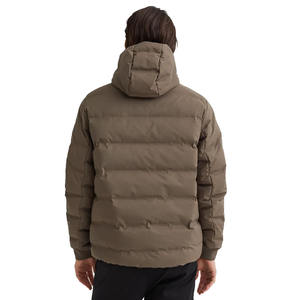 Chaqueta acolchada con cremallera personalizada para hombre, impermeable para exteriores, acolchado de poliéster con burbujas, estilo fino, cuello con capucha y letras - Product Image 2