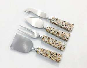 ชุดเครื่องใช้บนโต๊ะอาหารสเตนเลสปลอดภัยพร้อมด้ามจับเรซินชุดชีสเครื่องใช้บนโต๊ะอาหารสำหรับอาหารค่ำ - Product Image 4