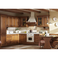 Gabinetes de cocina de madera maciza de estilo americano, gabinetes colgantes de pared de madera, gabinete de cocina Modular personalizado de alta calidad