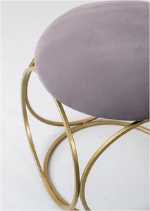 Classic metal round gold legs sitting <b>stool</b> ottoman made in india usage home hotel room restaurant indoor outdoor living room - Product Image 6