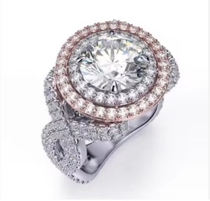 Precio de Subasta para Anillo de Compromiso con Dos Diamantes de Corte Redondo de 7.20 Quilates, Estilo Infinito 1 - Product Image 3