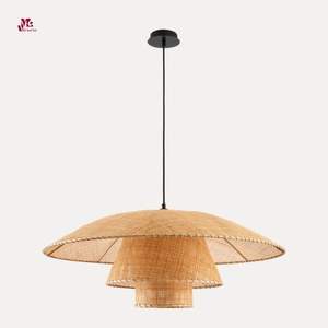 Artesanías de ratán natural, luz de bambú, pantalla de lámpara de paja, cubiertas de lámpara colgante, estilo moderno, decoración del hogar, pantalla de yute - Product Image 3