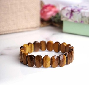 สร้อยข้อมือวงรีทรงเหลี่ยมเพชรพลอยตาเสือธรรมชาติคุณภาพสูงของขวัญและสัญลักษณ์ทางศาสนาคริสเตียนสำหรับผู้หญิง - Product Image 6