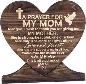 Quà Tặng Cho Mẹ Từ Con Gái Cầu Nguyện Con Trai Quà Tặng Bảng Hiệu GỖ MẸ Tôi Quà Tặng Ý Nghĩa Trái Tim Bằng Gỗ Trang Trí Nhà Cửa Gia Đình Ngày Của Mẹ - Product Image 1