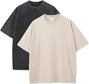 Men's Customized Stone Washed <b>T</b>-<b>Shirts</b> Professional Made With Oversized Fit Polyester/Cotton Material - Product Image 2