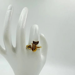 Anillo de racimo de latón Premium minimalista elegante para todos los días con joyería de moda chapada en oro rico - Product Image 1