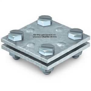 DIN EN 62561-1 Hot-Dip Galvanized Steel Cross Connector Flat/Flat 30 mm Pack Size 25-for Cabinet Organizers - Product Image 2