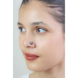 Pendientes de Plata 925 con Clip para la Nariz, Diseño Geométrico Nazakat Tribal Paisley, Pendientes Tribales Tradicionales - Product Image 1