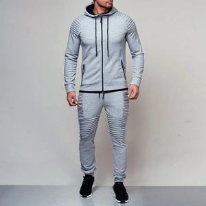 2 Pièces Sets Tracksuit Hommes Nouvelle Marque Automne Hiver Sweat à Capuche + Pantalon Cordon de Serrage Homme Stripe Patchwork Hoodies - Product Image 1
