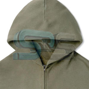 Sudadera con capucha y cremallera de mezcla de algodón básico para hombre, chaqueta holgada con capucha y logotipo personalizado para Fitness, sudadera informal de moda de invierno - Product Image 3