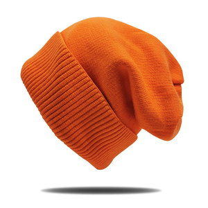 Nouveau design personnalisé OEM Beanie mélange acrylique Slouchy Cuff étiquette tissée unisexe 3D broderie Logo de haute qualité - Product Image 1