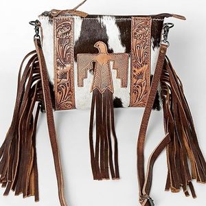 Venta al por mayor Crossbody mano Tooled cuero genuino occidental mujeres bolso bandolera para mujer - Product Image 1