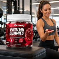 Gummies protéinés sans sucre OEM, formule 3 en 1, saveur baies, complément alimentaire pour adultes