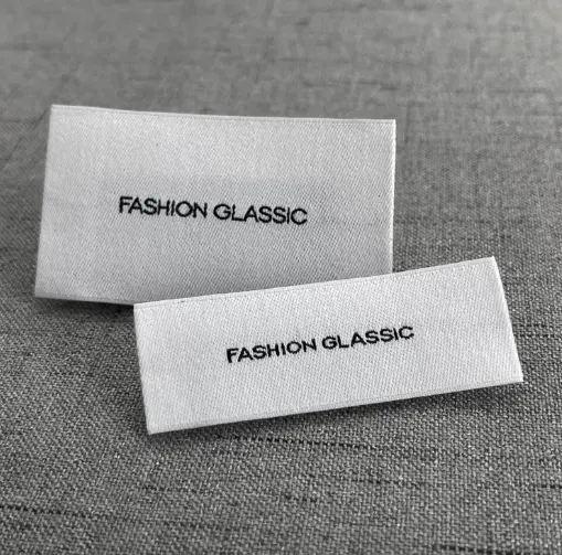 Wholesale Custom Cotton Fabric Silk Screen Printed Cotton Labels For Clothing