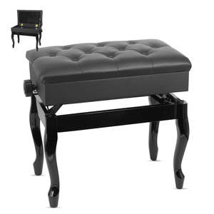 5 Core Piano Bench 3 Padded Cushioned <b>Stool</b> Wooden Heavy Duty Adjustable Musician Chair w Storage - Product Image 1