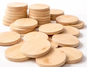 Bases rondes et carrées en bois de pin naturel non fini, bruts et lisses, idéales pour l'artisanat, la peinture et le bricolage - Product Image 6