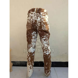 Pantalones de piel de pelo con patrón personalizado para hombre Pantalones de pelo de piel de vaca real para hombre - Product Image 6