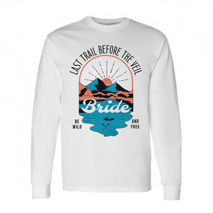 T-shirt promotionnel à manches longues assorti pour enterrement de vie de jeune fille : Le dernier sentier avant le voile - Product Image 2